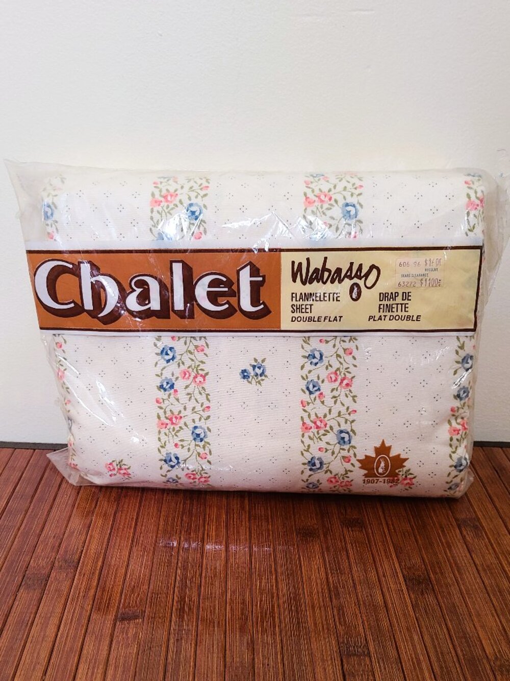 Vintage Wabasso "Chalet" Flannelette Double Flat Sheet Set - Sealed/"NWT"